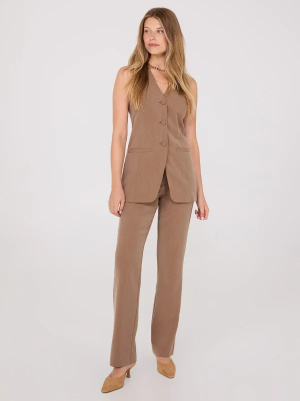 Straight Leg Long Length Slant Pocket Pants - Image 11