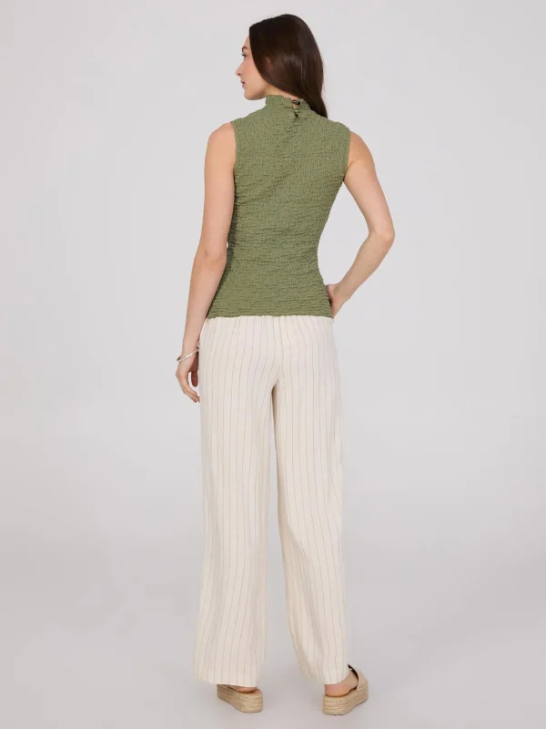 Sleeveless Textured Mock Neck Top - Image 5