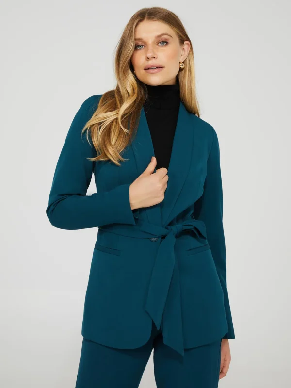 One Button Shawl Collar Blazer - Image 8
