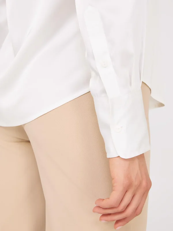 Satin Button-Front Blouse - Image 4