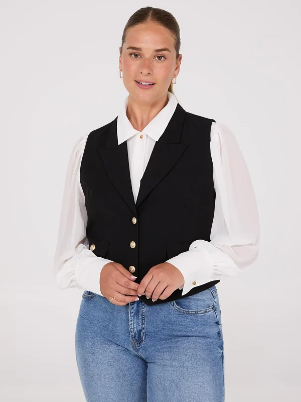 3-Button Notch Collar Vest - Image 2