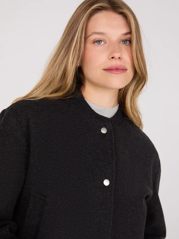 Button-Front Bomber Jacket - Image 3