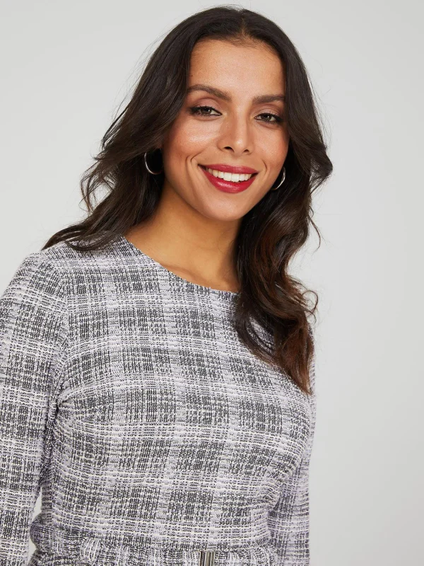 Metallic Boucle Fit & Flare Mini Dress - Image 2