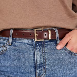 2-Pack Of Gold Buckle Belts