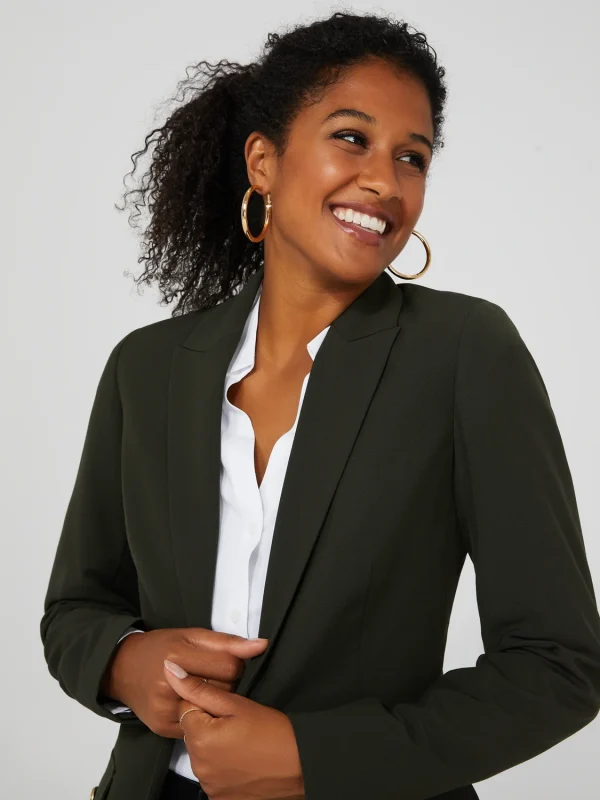 One-Button Blazer With Cargo Pockets - Image 9