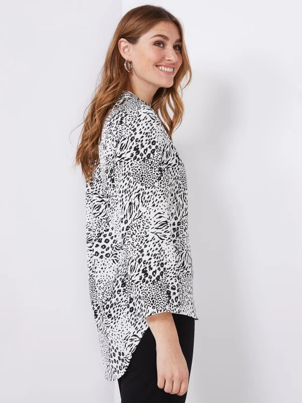 Printed Split Neck Blouse - Image 4