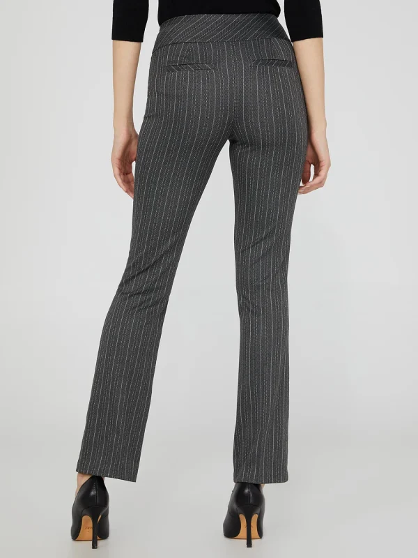 Striped Jacquard Flare Leg Pants - Image 4
