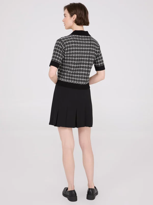 Tweed Short Sleeve Waisted Cardigan - Image 5