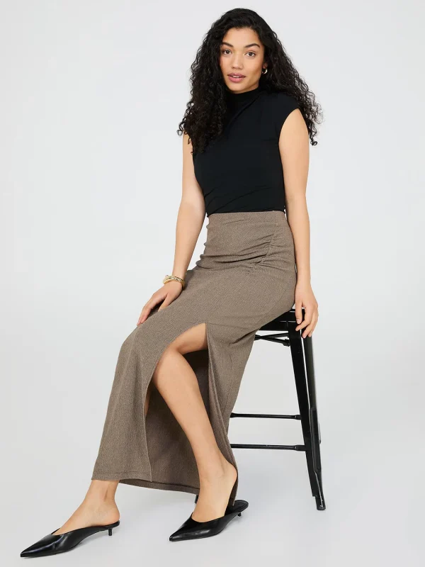 Long Pencil Skirt With Front Slit - Image 3