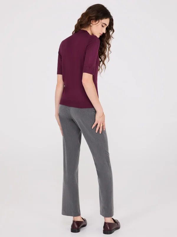 Mock Neck Elbow Sleeve Top - Image 12