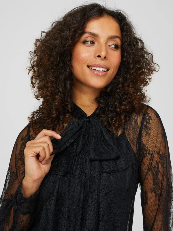 Floral Lace Bow Blouse With Cami - Image 2