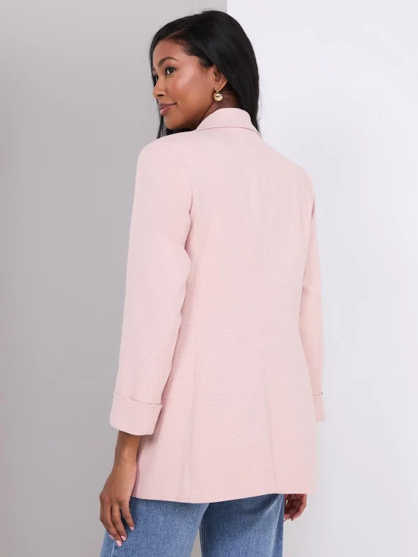 3/4 Sleeve Faux Double-Breasted Blazer - Image 5