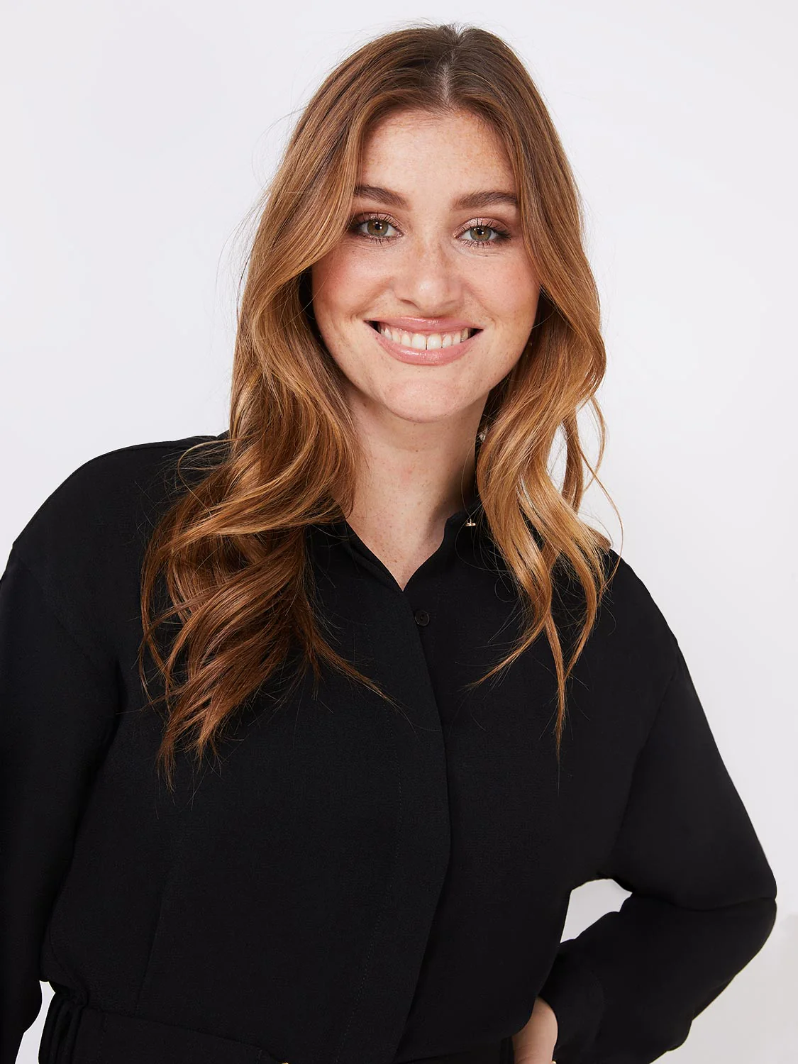 Button-Front Mini Shirt Dress With Belt - Image 3