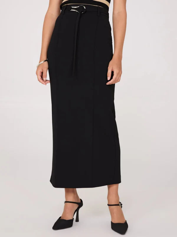 Belted Front Pintuck Column Skirt - Image 2