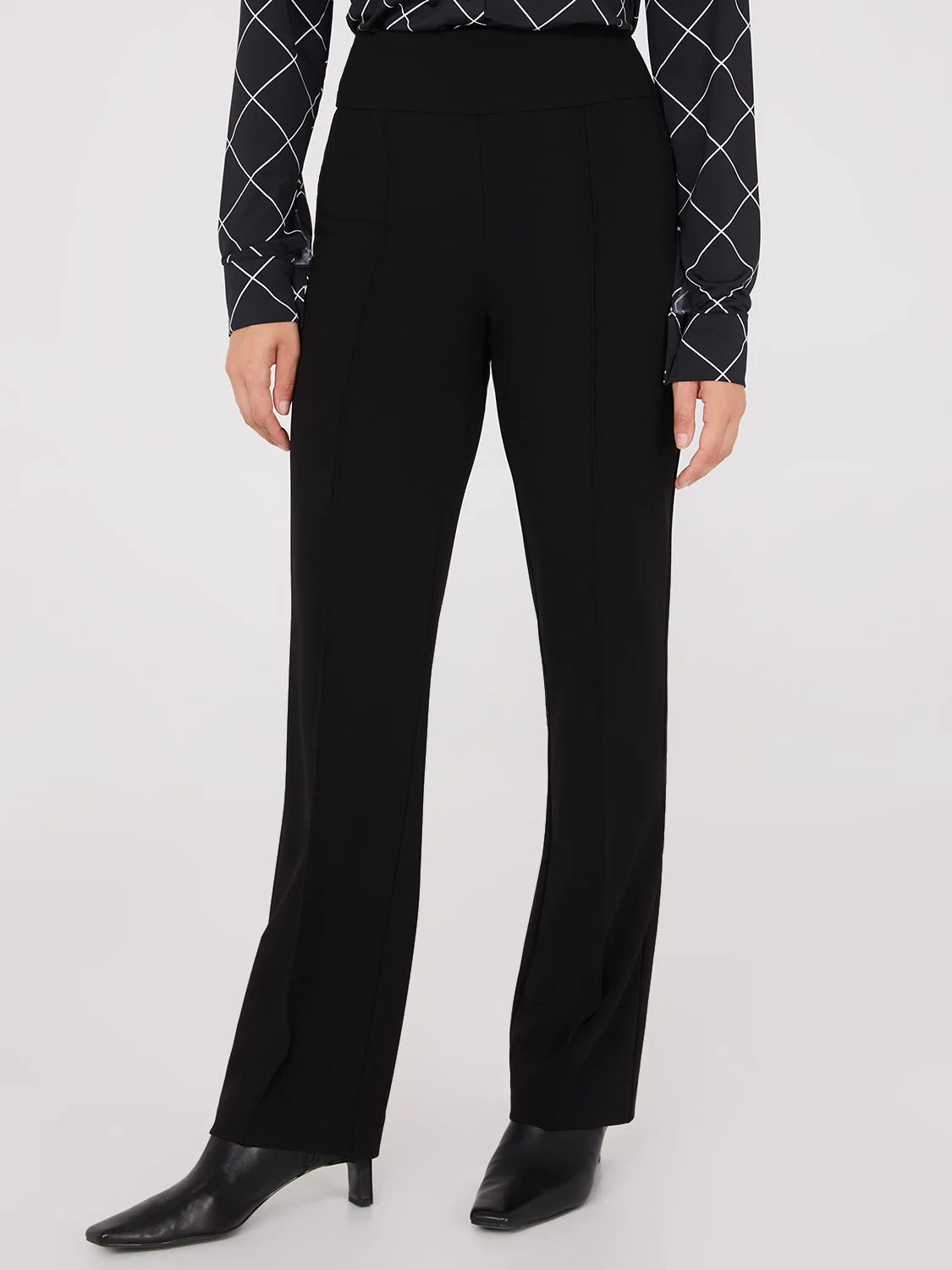 Front Pintuck Straight Leg Long Length Pants - Image 3