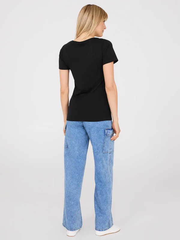 Scoop Neck Melange T-Shirt - Image 4
