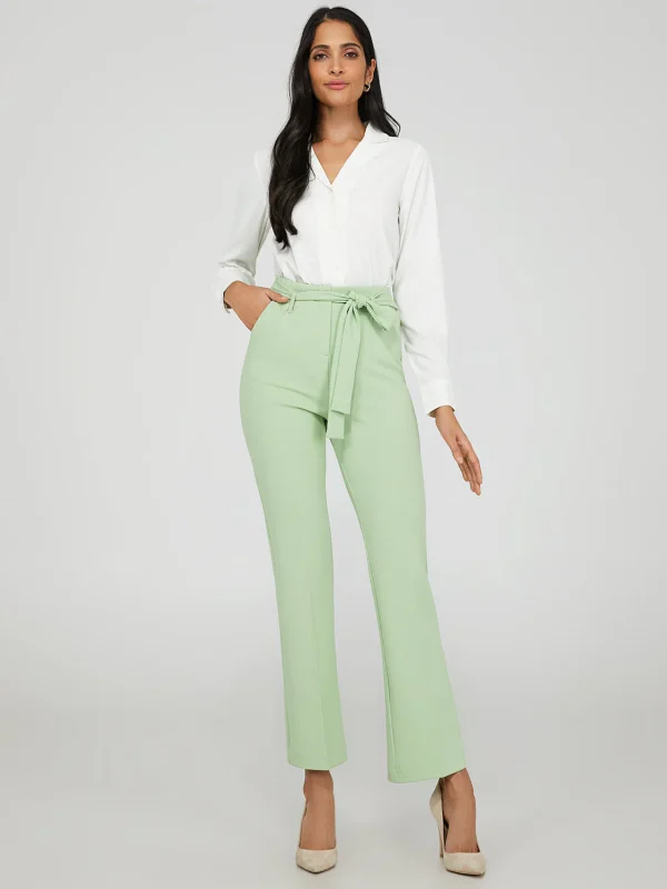 High-Waisted Tie Belt Pants - Image 5