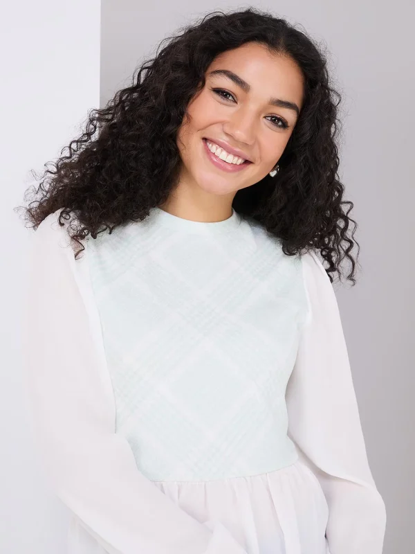 2-Fer Plaid Top With Peplum Bottom - Image 3