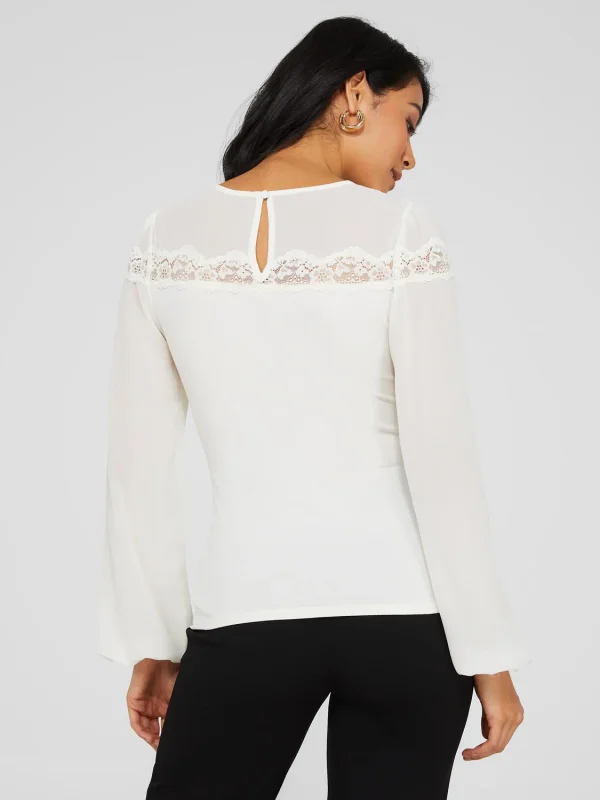 Long Balloon Sleeve Crew Neck Top - Image 5