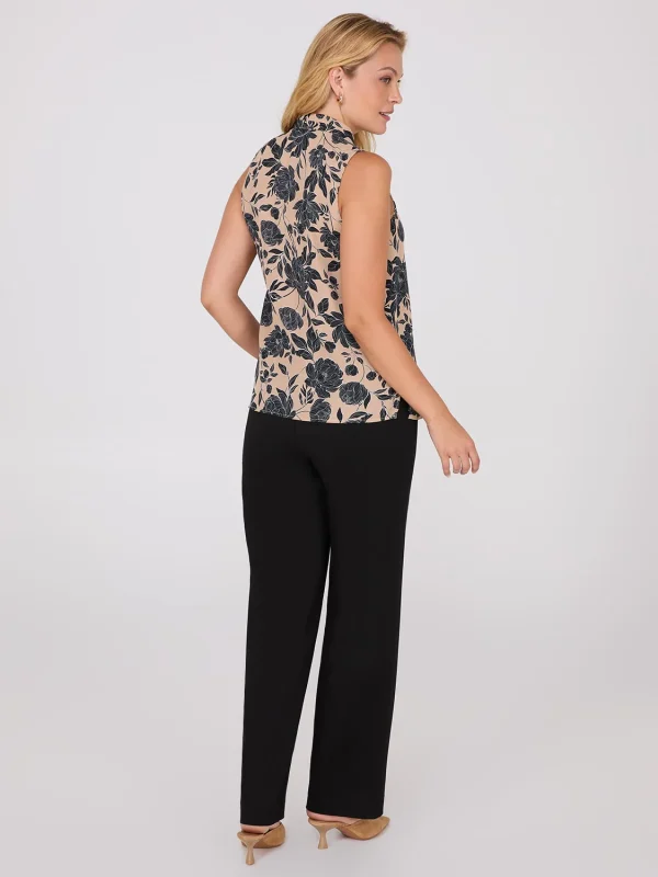 Sleeveless Floral Print V-Neck Blouse - Image 4