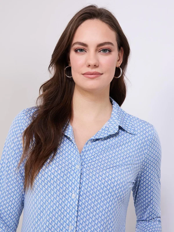 Printed Button-Front Blouse - Image 2