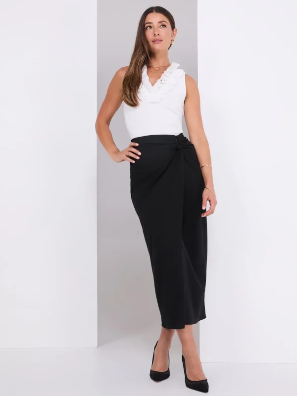 Sleeveless Ruffle V-Neck Scuba Bodysuit - Image 6