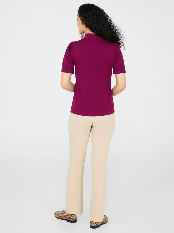 Short Sleeve Tie-Neck Top - Image 8
