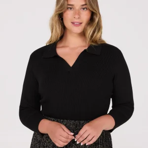Johnny Collar Ribbed Top