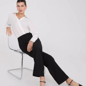 Wide-Leg Long Length Pleated Pants