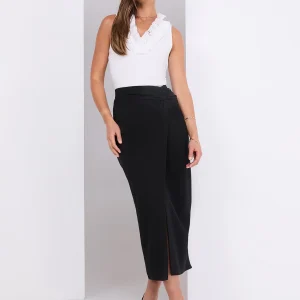 Straight Maxi Skirt With Faux Wrap Front