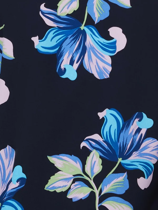 Floral Print Chiffon Split Neck Button-Front Blouse - Image 6