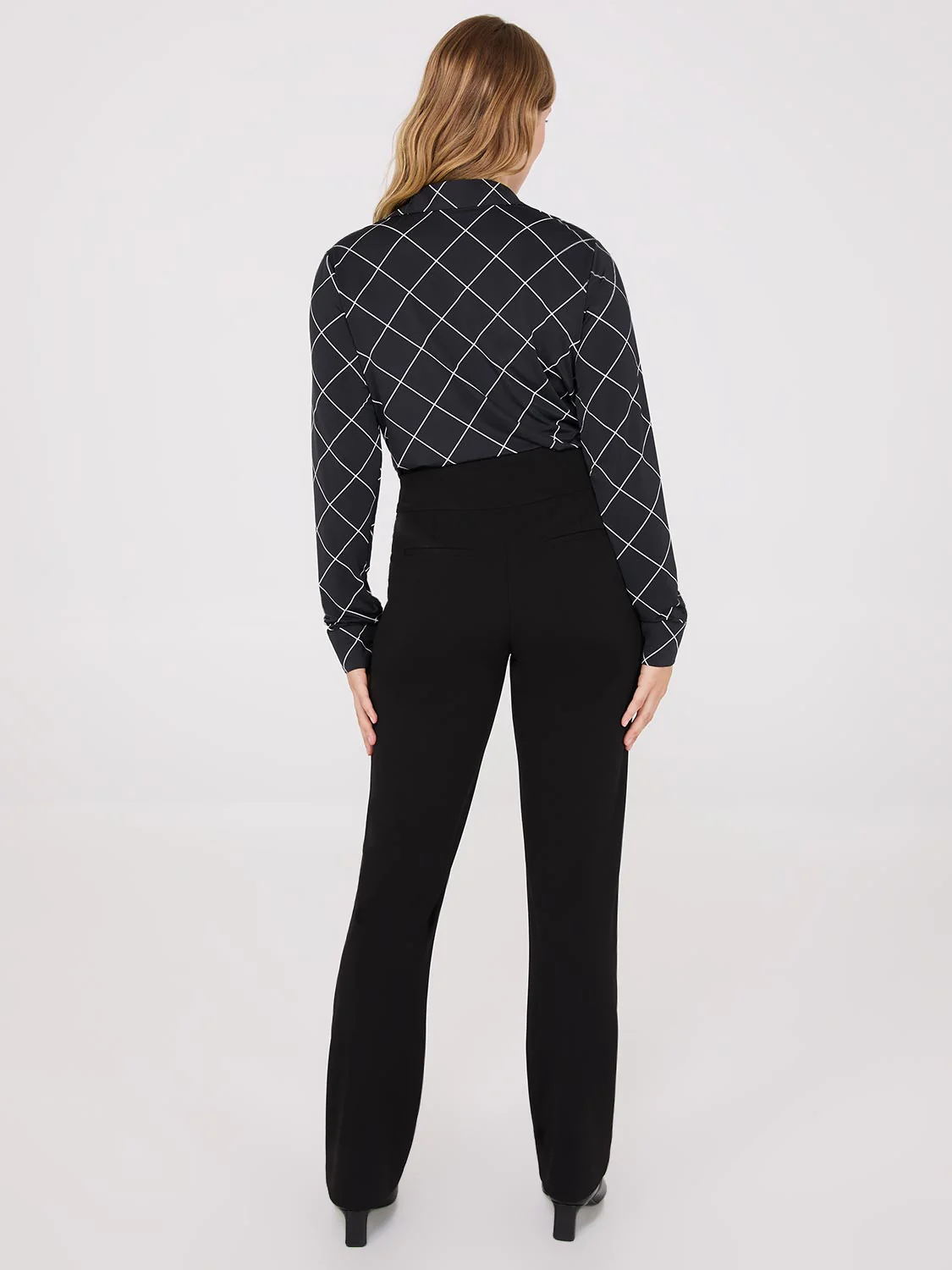 Front Pintuck Straight Leg Long Length Pants - Image 6