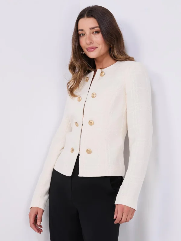 Boucle Blazer With Gold Buttons - Image 4