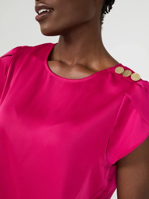 Satin Tulip Sleeve Blouse - Image 3