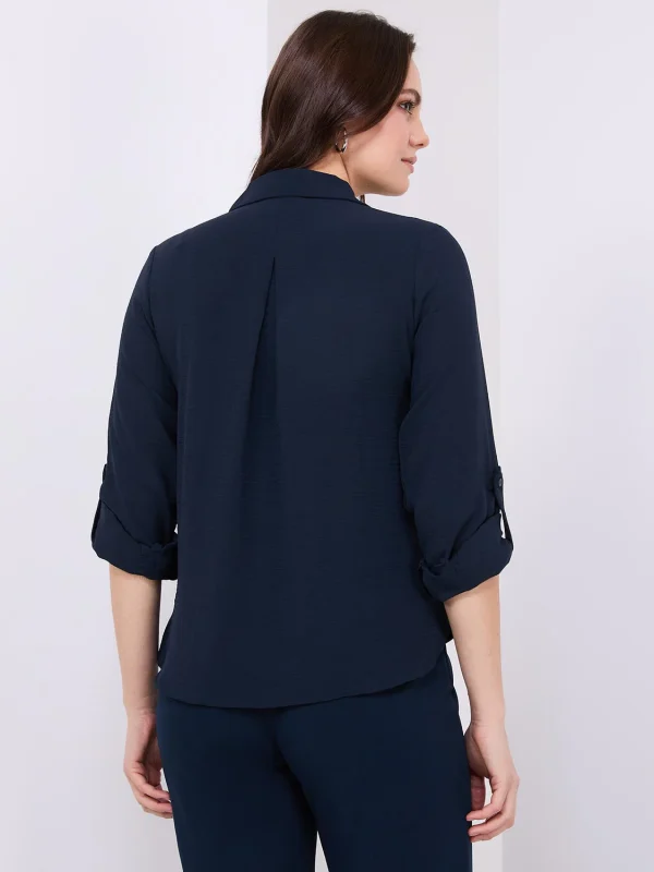 Textured Button-Front Blouse - Image 5