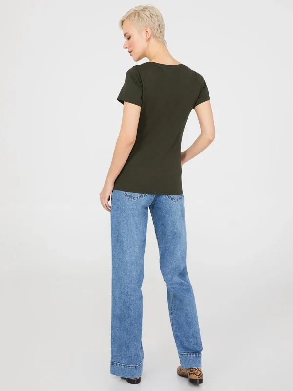 Scoop Neck Melange T-Shirt - Image 16