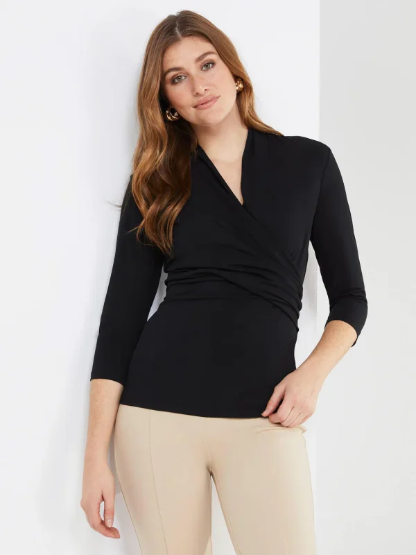 3/4 Sleeve Crossover Top - Image 3