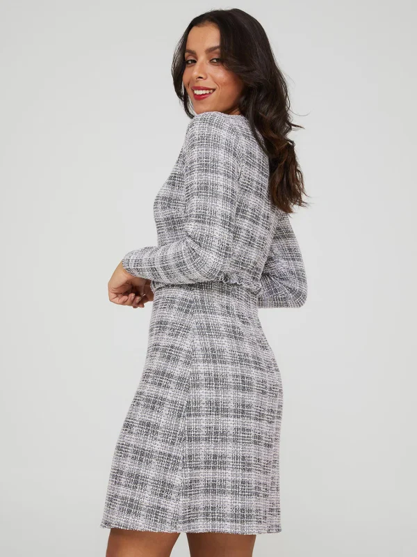 Metallic Boucle Fit & Flare Mini Dress - Image 4