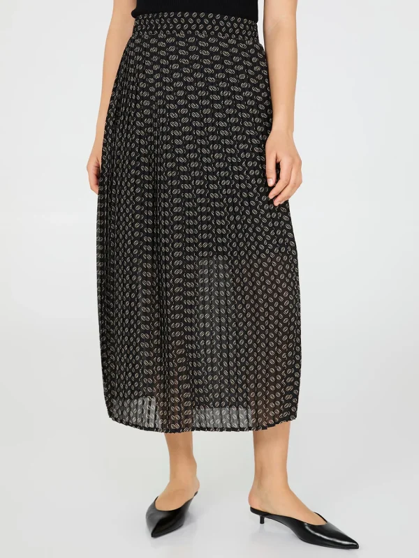 Printed Pleated Chiffon Skirt - Image 2