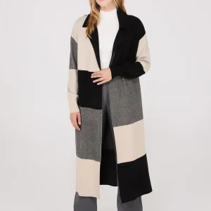 Collared Colour Block Long Duster