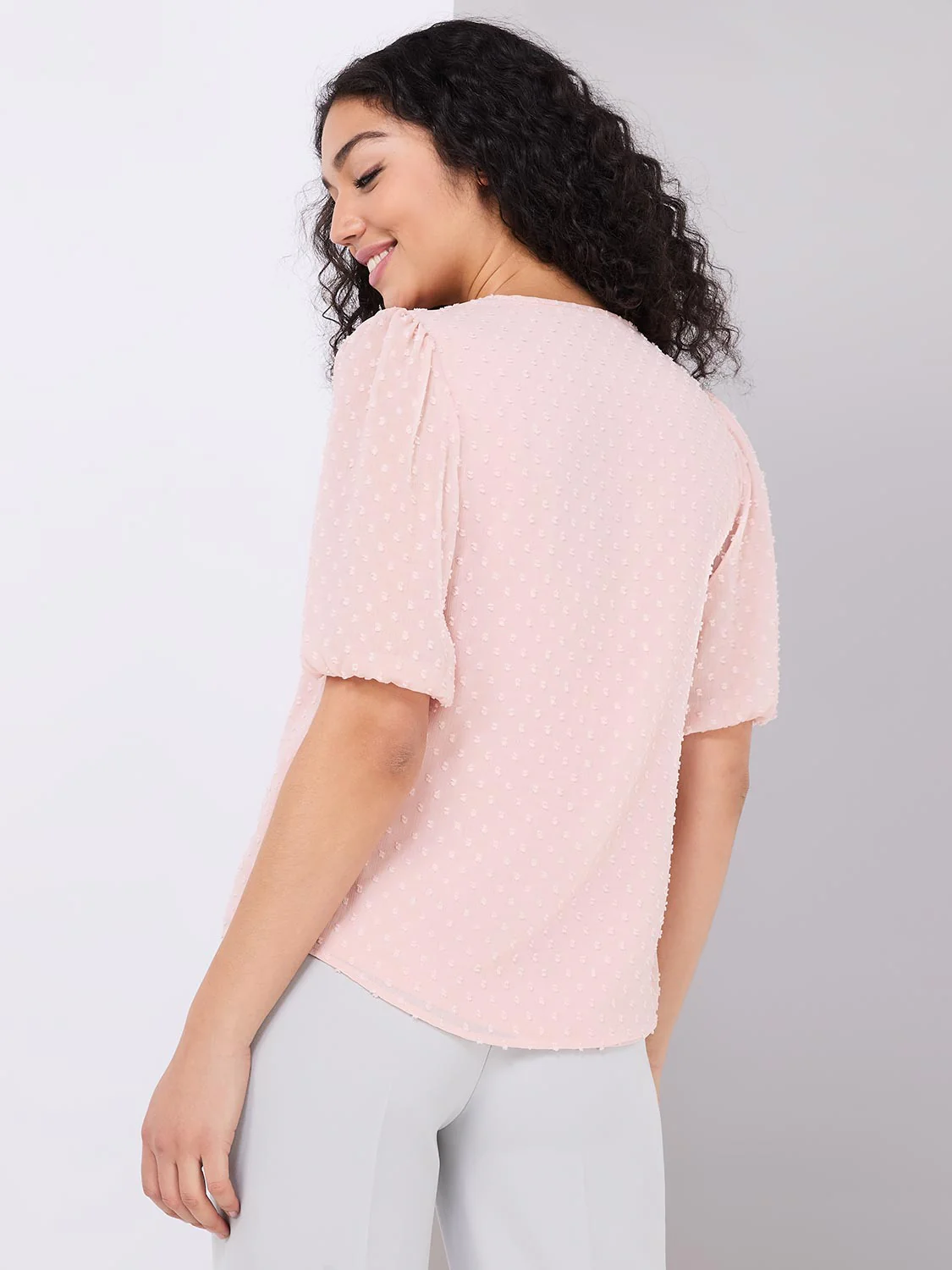 Clip Dot Short Sleeve Blouse - Image 11