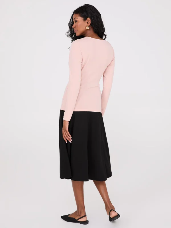 Ruched Drape Neck Top - Image 8