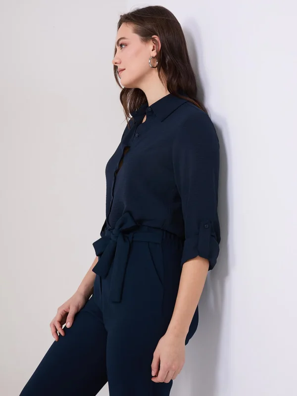 Textured Button-Front Blouse - Image 4
