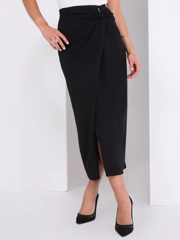 Straight Maxi Skirt With Faux Wrap Front - Image 3