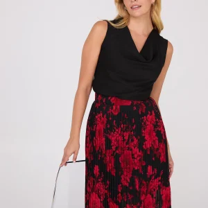 Sleeveless Textured Cowl Neck Top