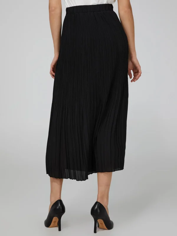 Pleated Chiffon Button-Front Skirt With Belt - Image 4