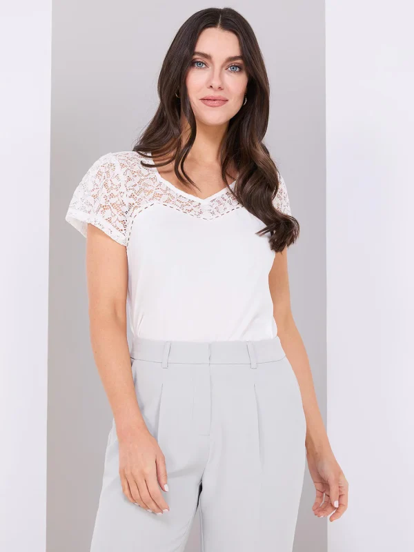 Lace Sweetheart Neckline Top - Image 4