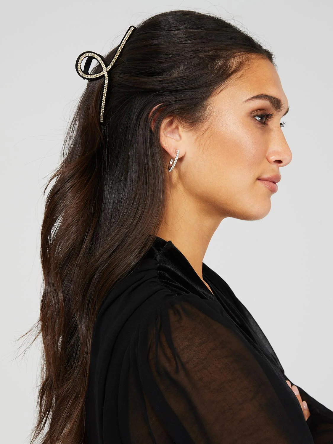 Rhinestone Velvet Claw Clip