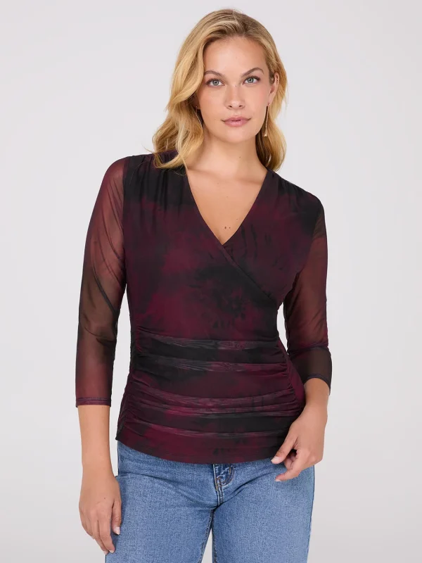 Abstract Print Crossover Mesh Top