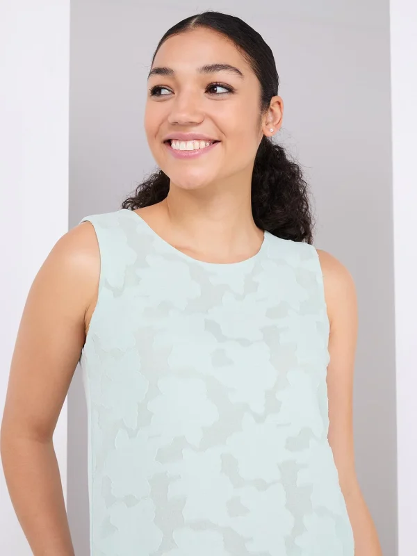 Sleeveless Floral Burnout Chiffon Top - Image 10